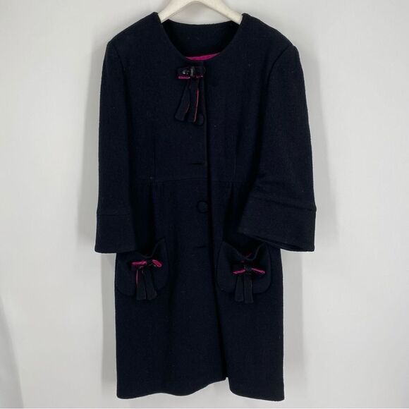 Exaltation Women’s Wool Blend 3/4 Sleeve Long Coat size 42 10US - Picture 1 of 4